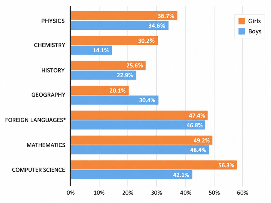 High School Competency Exam Pass Rates by Subject and Gender